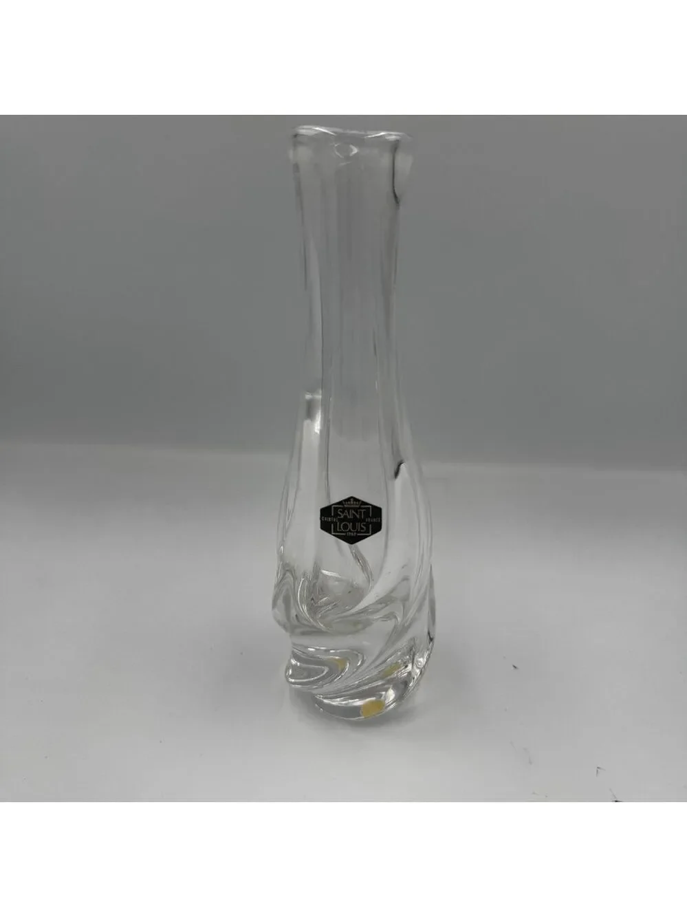 Saint Louis France Crystal Vase Vintage Art Glass Original Label